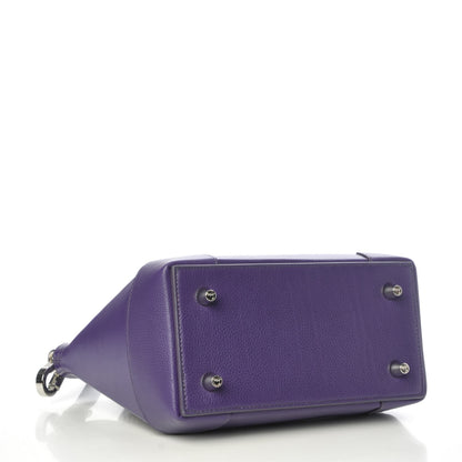 Christian Louboutin Grained Calfskin Studded Small Eloise Satchel Purple 4 of 7