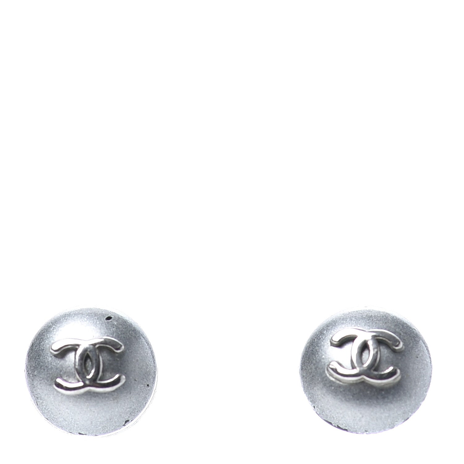 Chanel Resin CC Earrings Silver 1 of 4