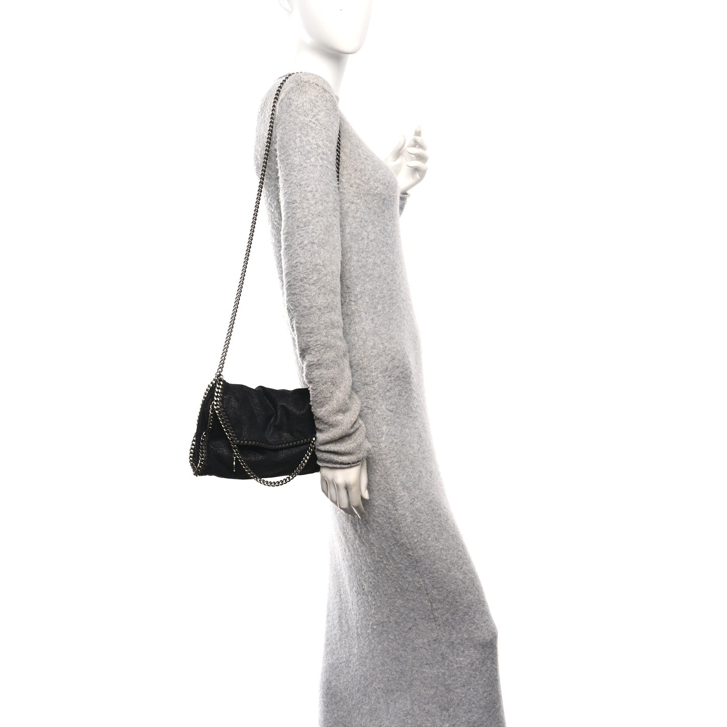 Shaggy Deer Mini Falabella Crossbody Bag Black