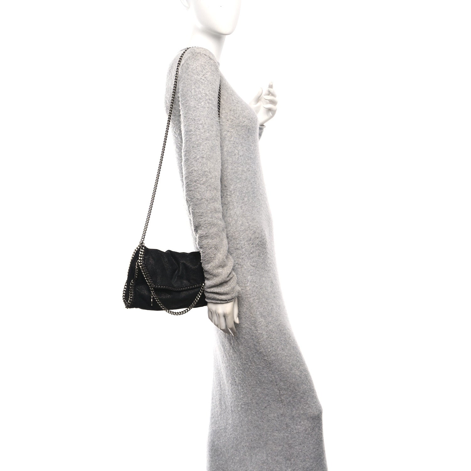Stella McCartney Shaggy Deer Mini Falabella Crossbody Bag Black 2 of 10