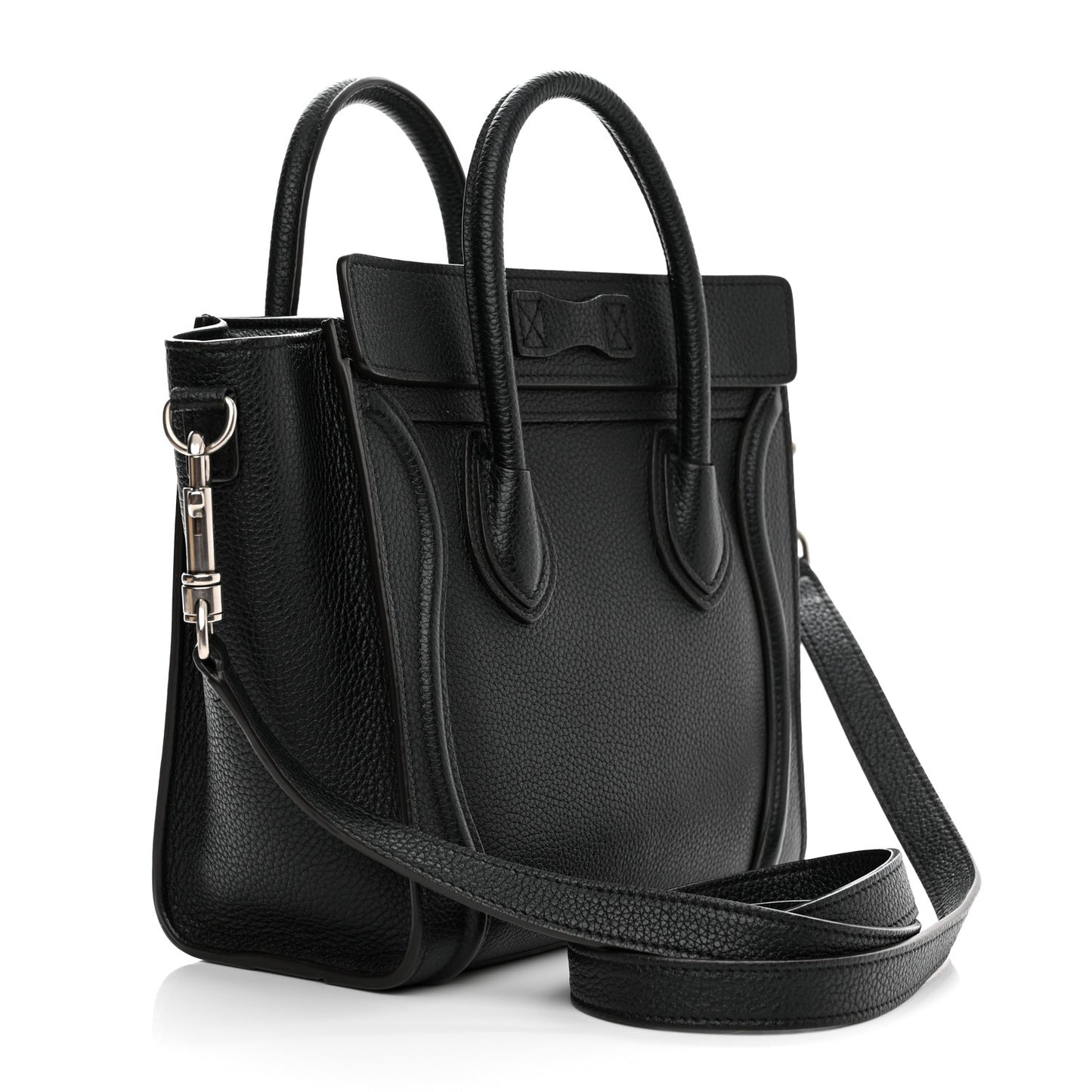 Drummed Calfskin Nano Luggage Black