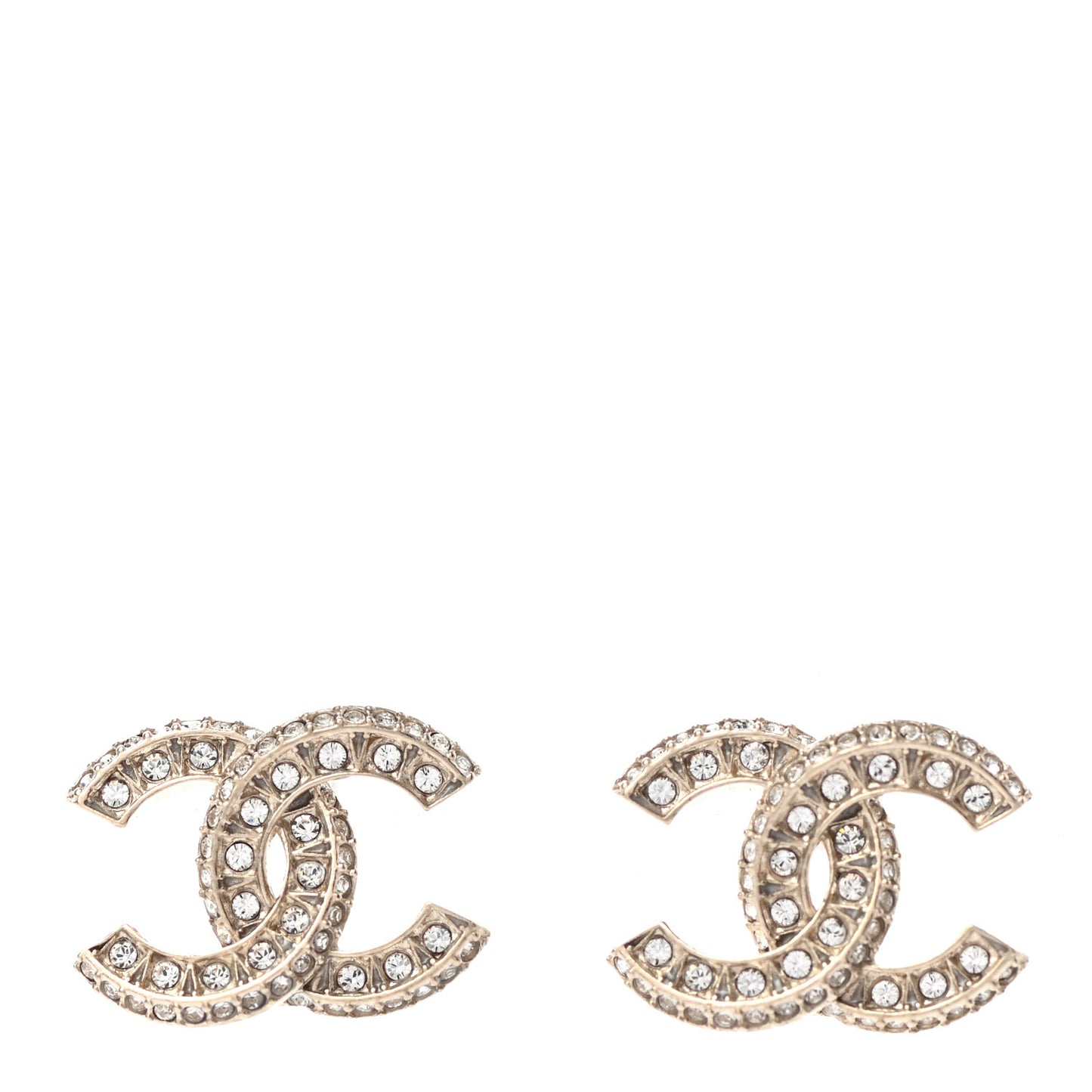 Crystal Timeless CC Earrings Light Gold