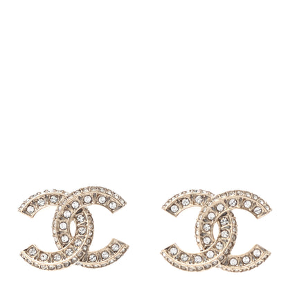 Chanel Crystal Timeless CC Earrings Light Gold 1 of 4