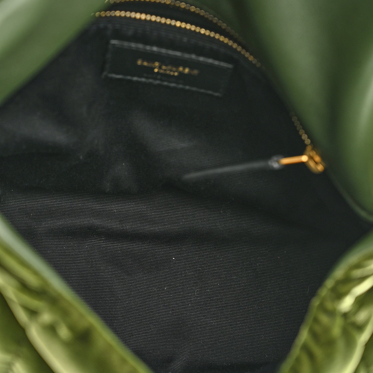 Saint Laurent Velvet Quilted Small Loulou Puffer Monogram Chain Satchel Kaki Musk 5 of 11