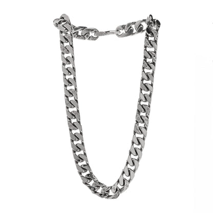 Louis Vuitton Metal Monogram Etched LV Chain Links Necklace Silver 3 of 5