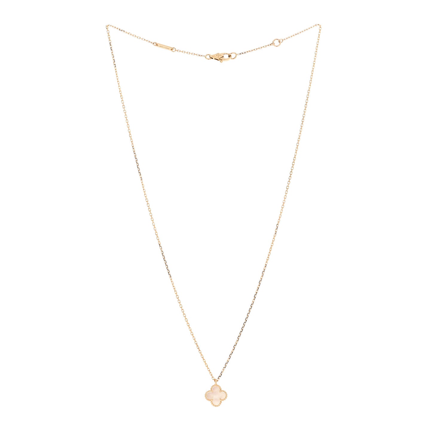18K Yellow Gold Mother of Pearl Sweet Alhambra Pendant Necklace