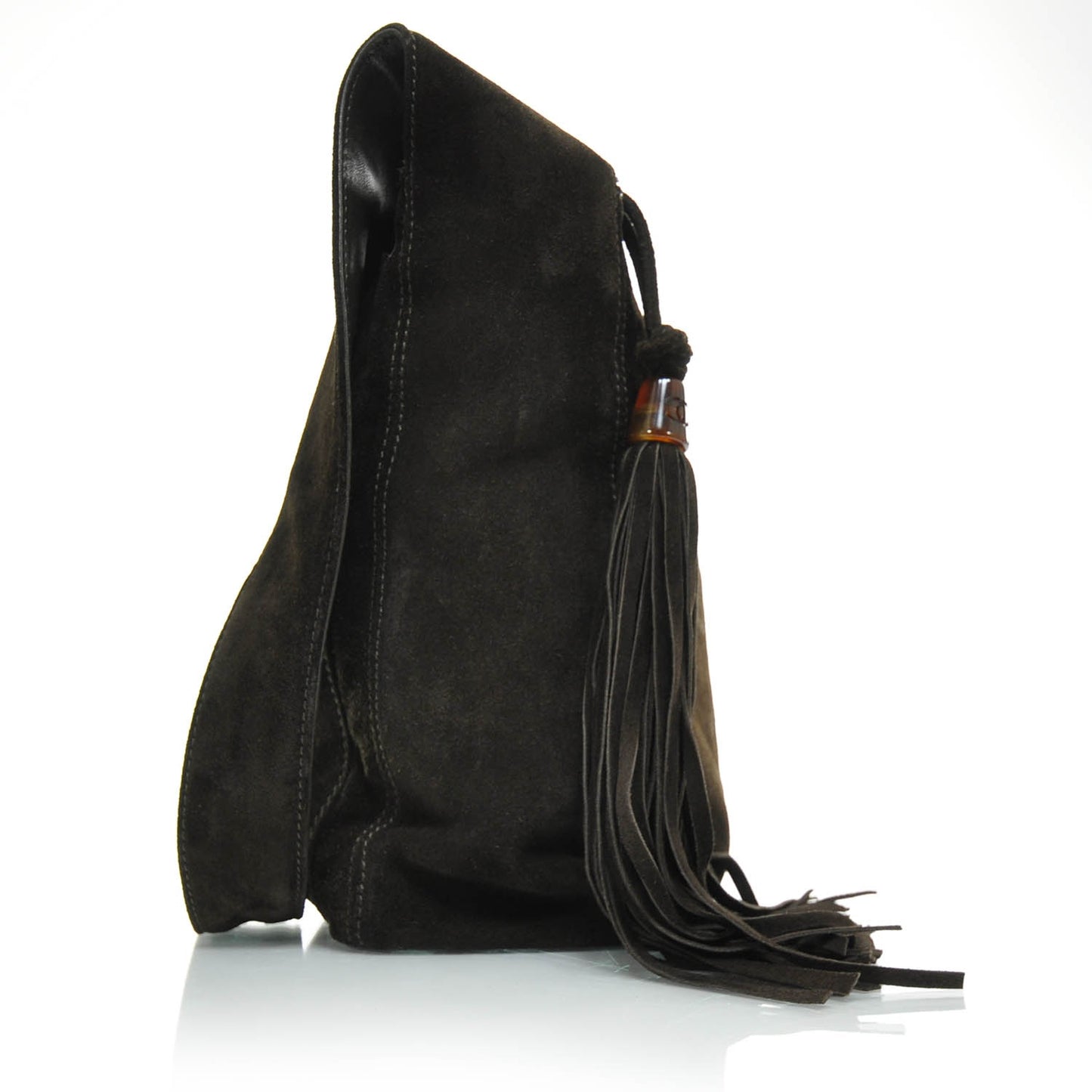 Suede Tassel CC Shoulder Bag Brown