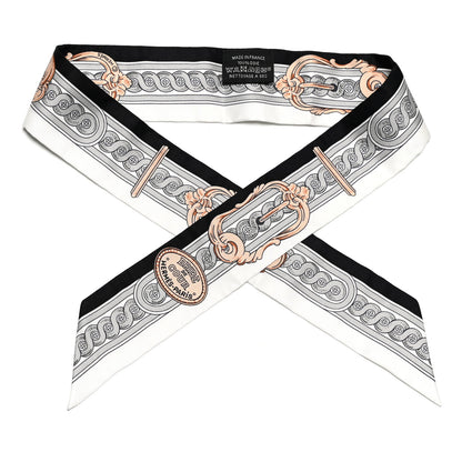 Hermes Silk Bride De Cour Twilly Black White Or Rose 1 of 4