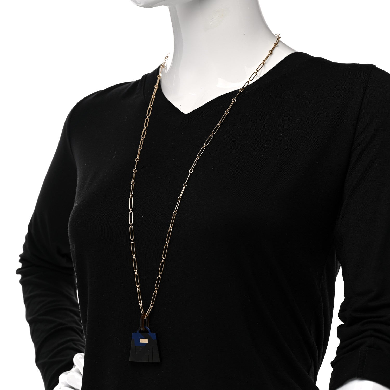 Hermes Amulette Laquee Kelly Pendant Necklace Soir 2 of 7
