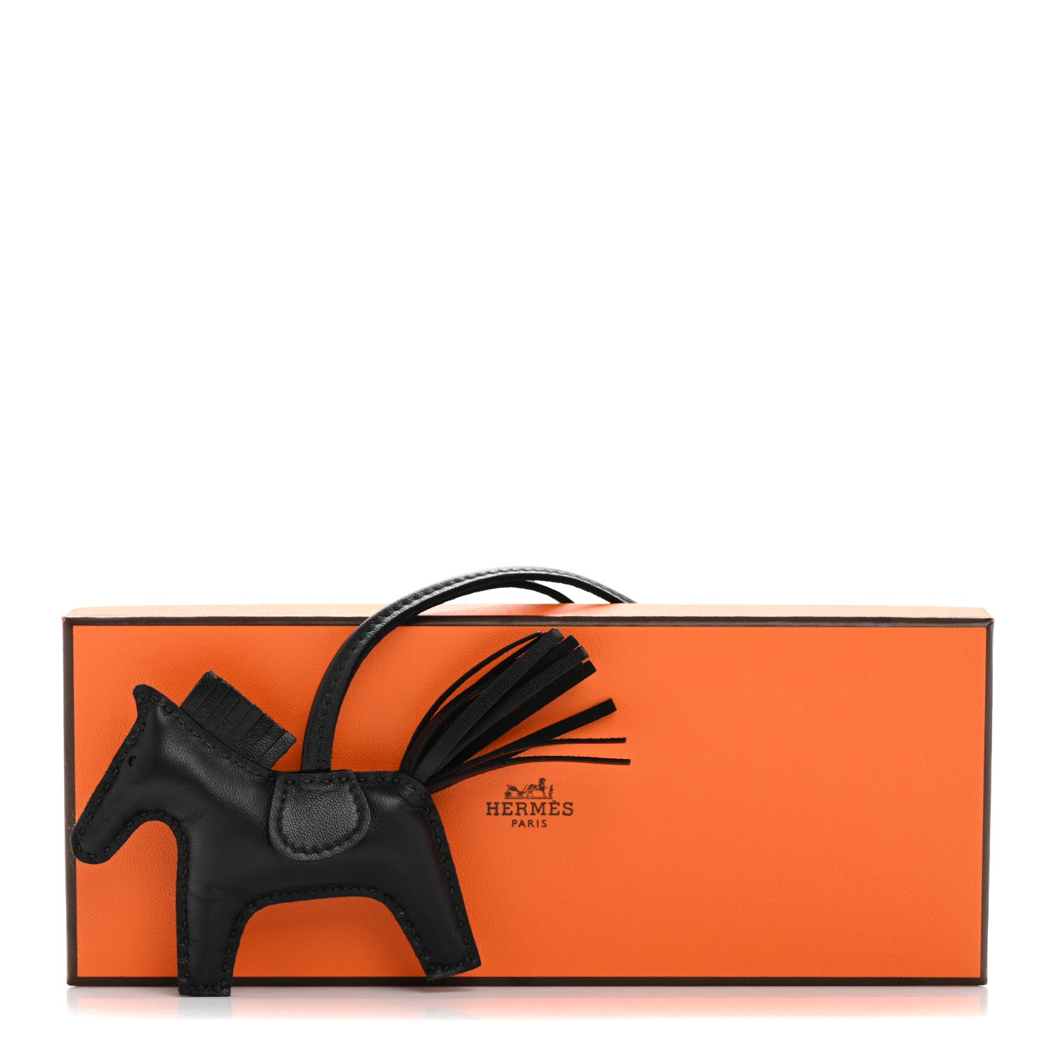 Hermes Milo Lambskin Grigri Rodeo Horse Bag Charm PM So Black 5 of 5