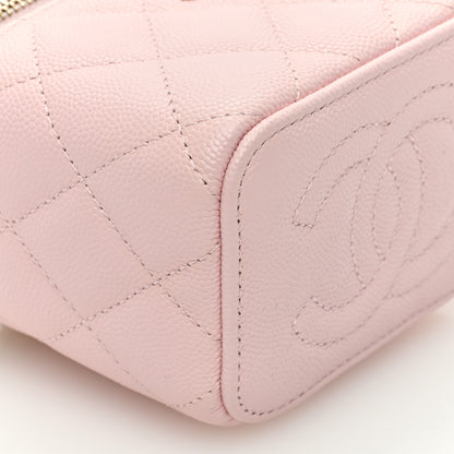 Chanel Caviar Quilted Mini Vanity Case With Chain Pink 10 of 11