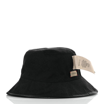 Gucci Wool Nylon GG Monogram Reversible Bucket Hat L Black Grey 3 of 18