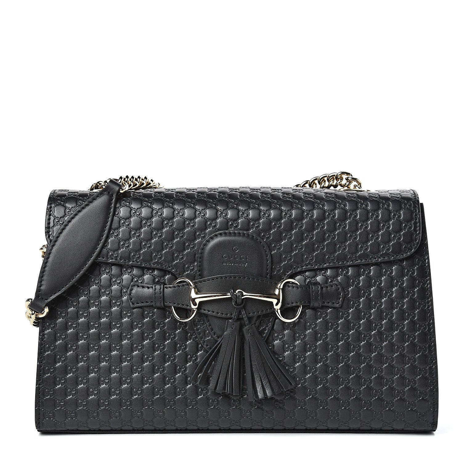 Gucci Microguccissima Medium Emily Chain Shoulder Bag Black 1 of 12