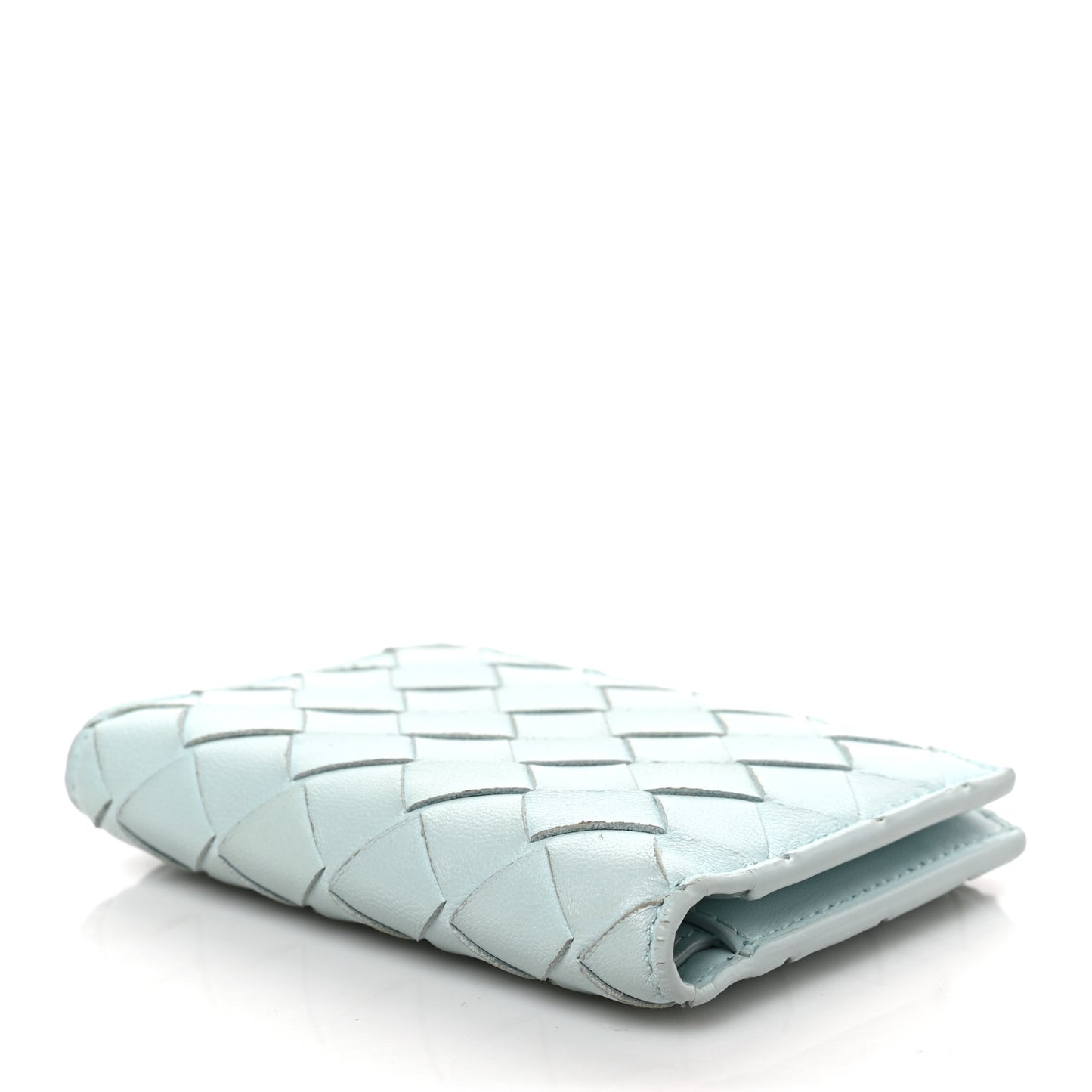 Nappa Intrecciato Bifold Zip Wallet Teal Washed