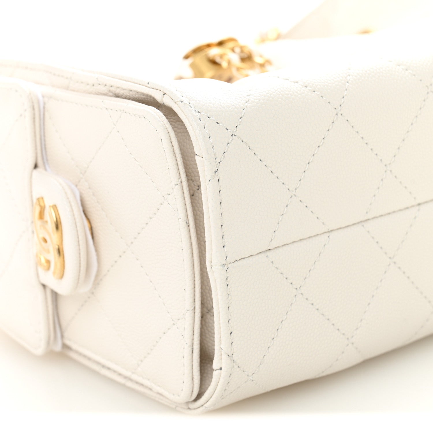 Chanel Caviar Quilted Mini Chanel 25 Handbag White 9 of 11