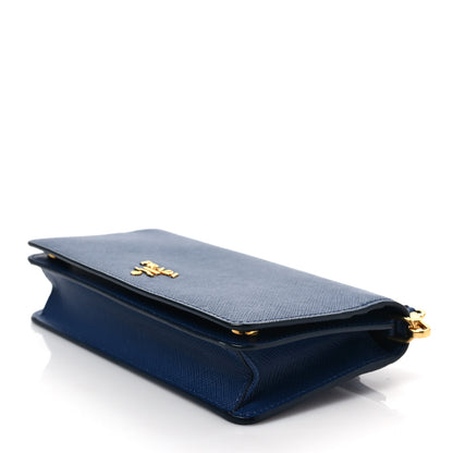 Prada Saffiano Metal Oro Mini Bag Bluette 6 of 6