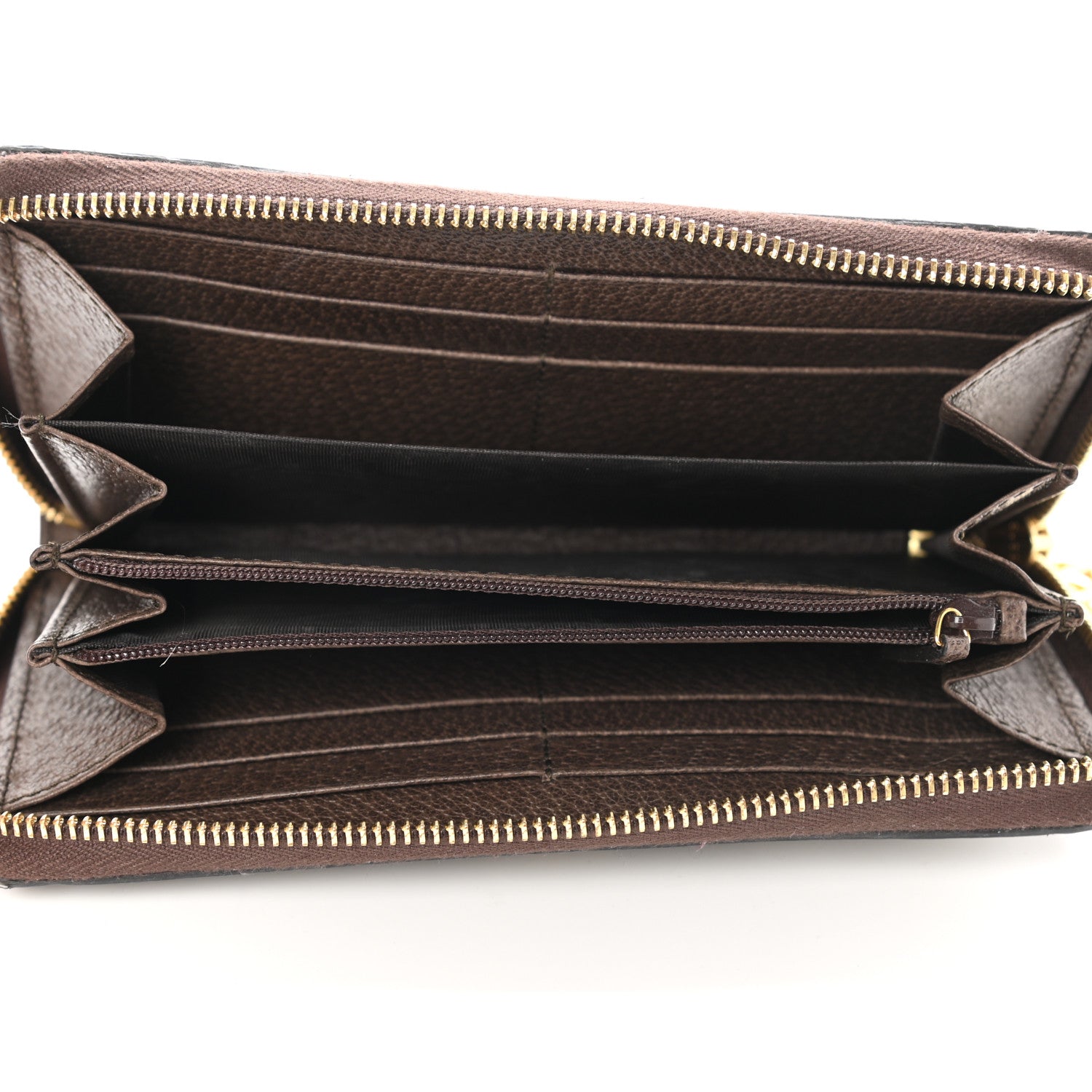 Gucci GG Supreme Monogram Web Ophidia Zip Around Wallet Brown 5 of 8