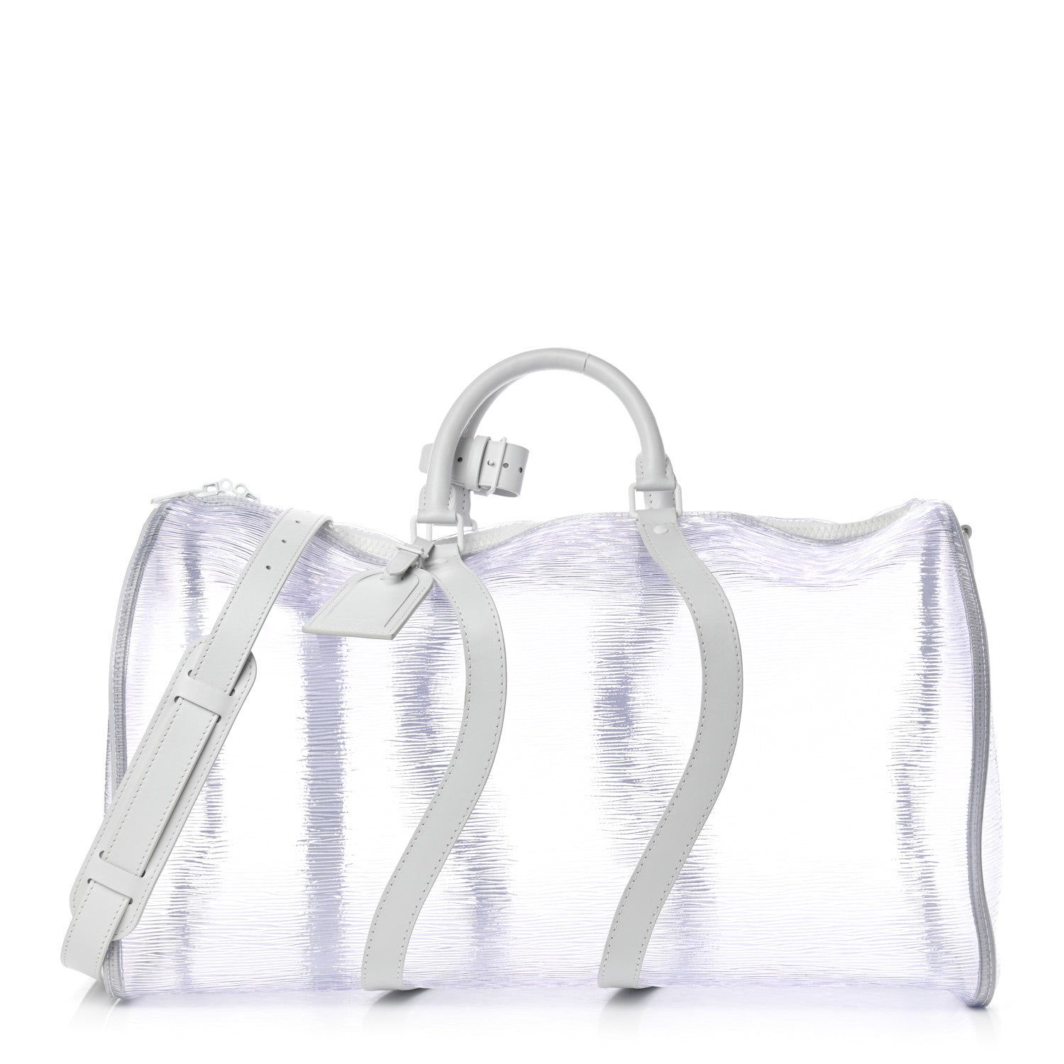 Louis Vuitton PVC Epi Embossed Wavy Keepall Bandouliere 50 White 1 of 9