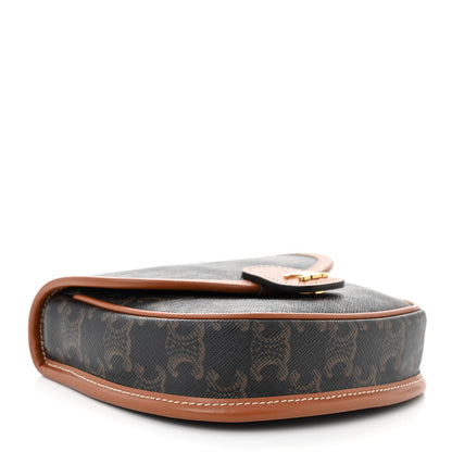 Celine Canvas Calfskin Triomphe Mini Besace Tan 4 of 10