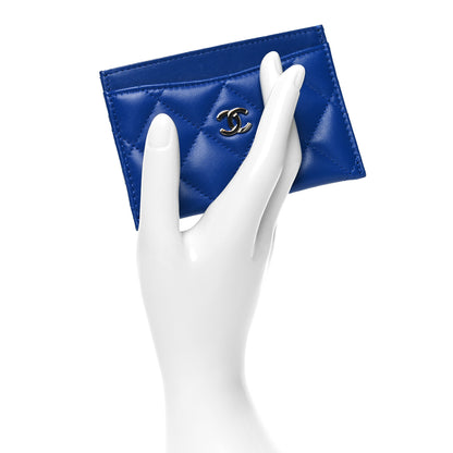 Chanel Lambskin Quilted Card Holder Blue 2 of 10