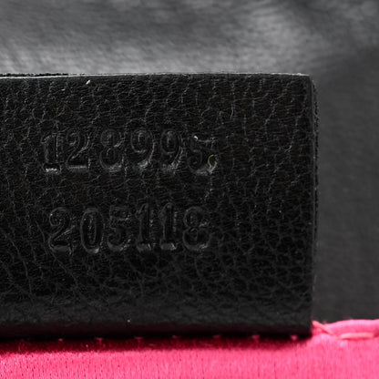 Gucci Calfskin Lizard Satin Studded Crystal Horsebit Clutch Pink Black 7 of 11