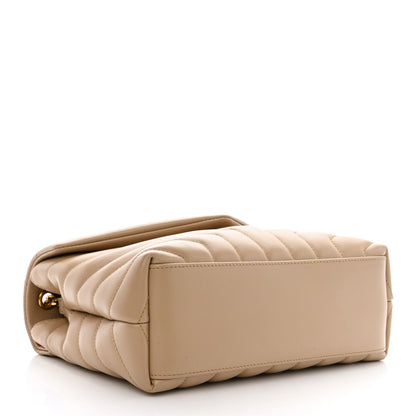 Saint Laurent Calfskin Y Quilted Monogram Small Loulou Chain Satchel Dark Beige 4 of 11