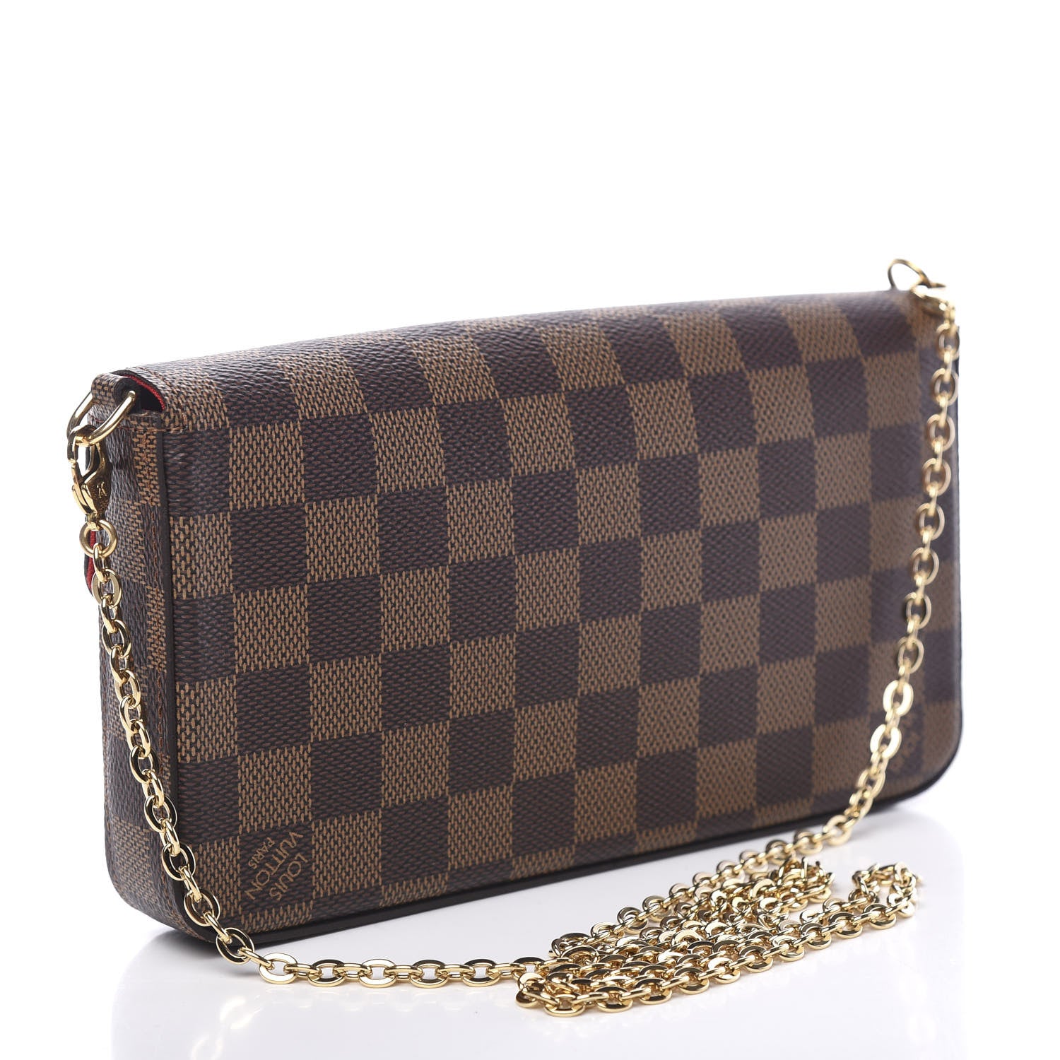 Louis Vuitton Damier Ebene Pochette Felicie Chain Wallet 3 of 12