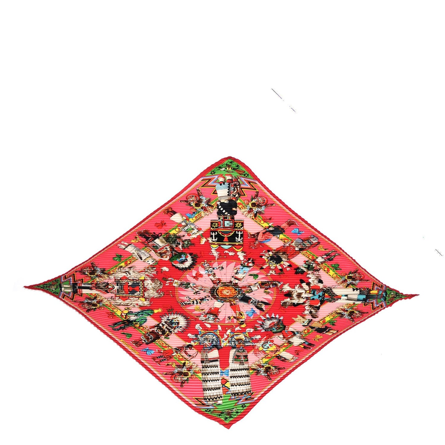 Silk Plisse Kachinas Scarf 90