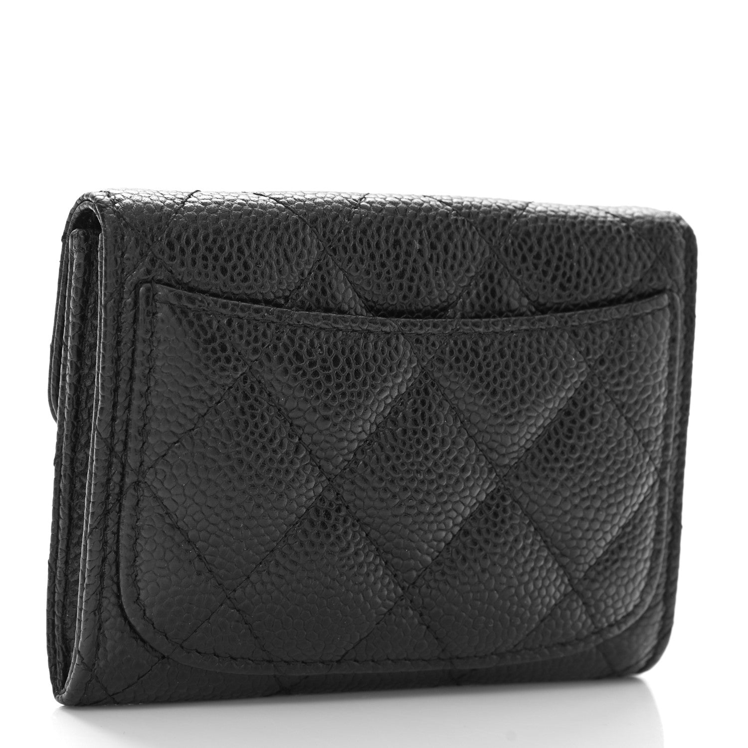 Chanel Caviar Quilted Flap Card Holder Wallet Black 4 of 9