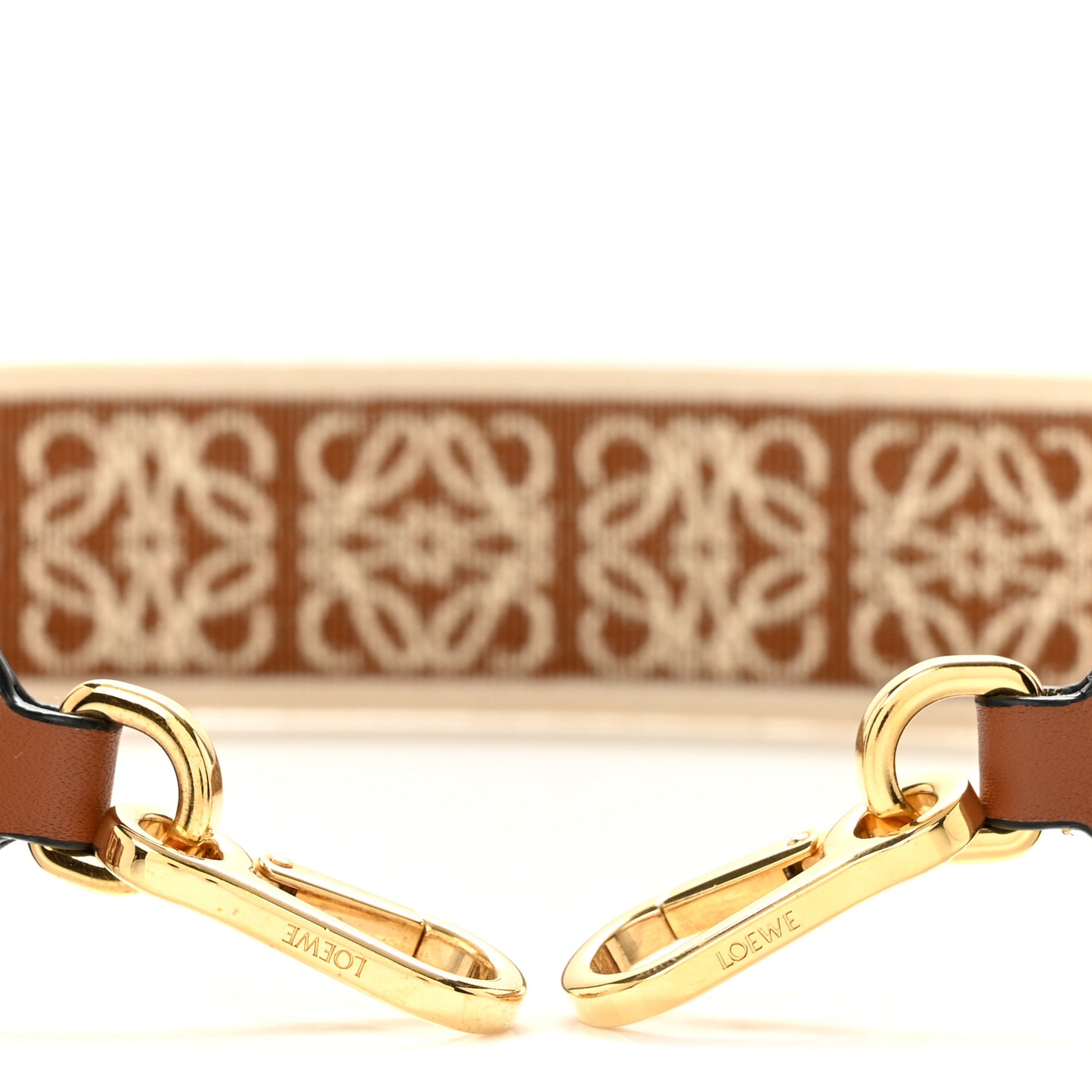 Calfskin Jacquard Anagram Strap Tan Pecan