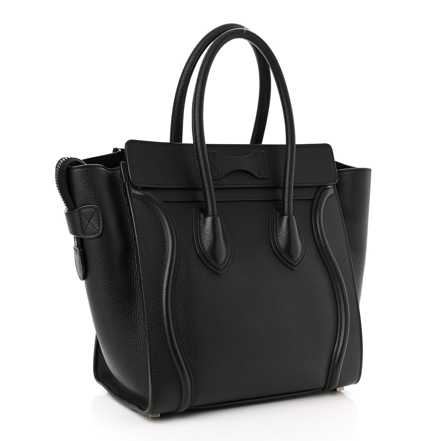 Drummed Calfskin Micro Luggage Black