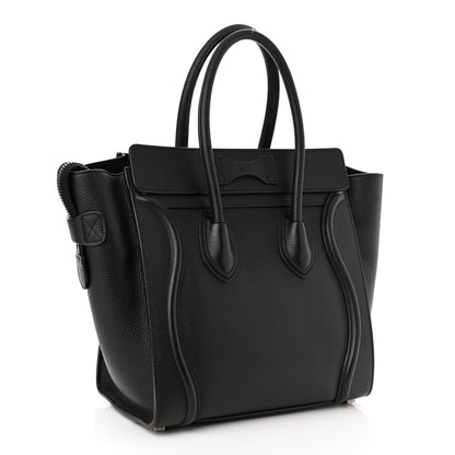 Celine Drummed Calfskin Micro Luggage Black 3 of 16