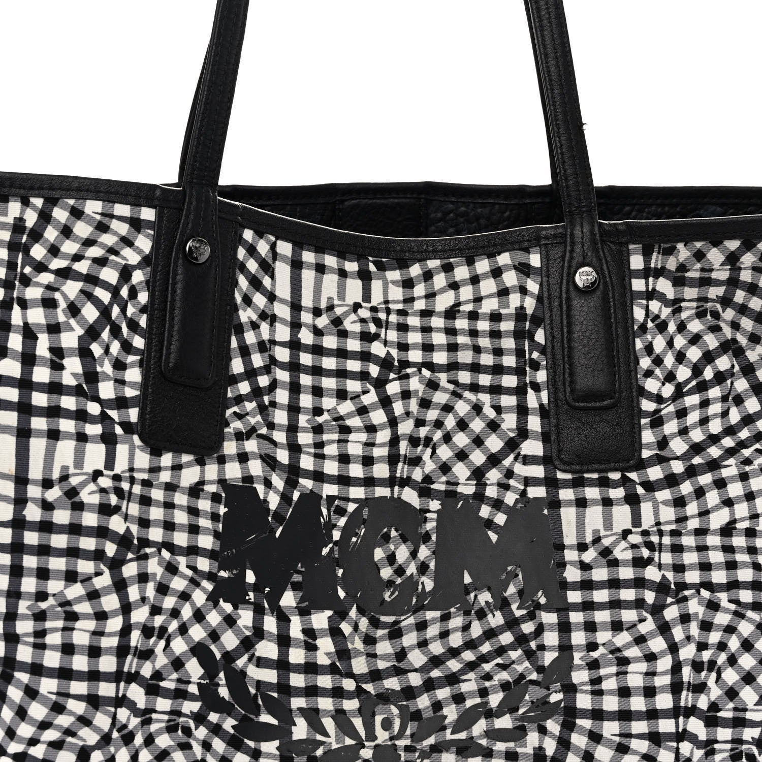 MCM Visetos Large Liz Reversible Shopper Tote Black 11 of 16