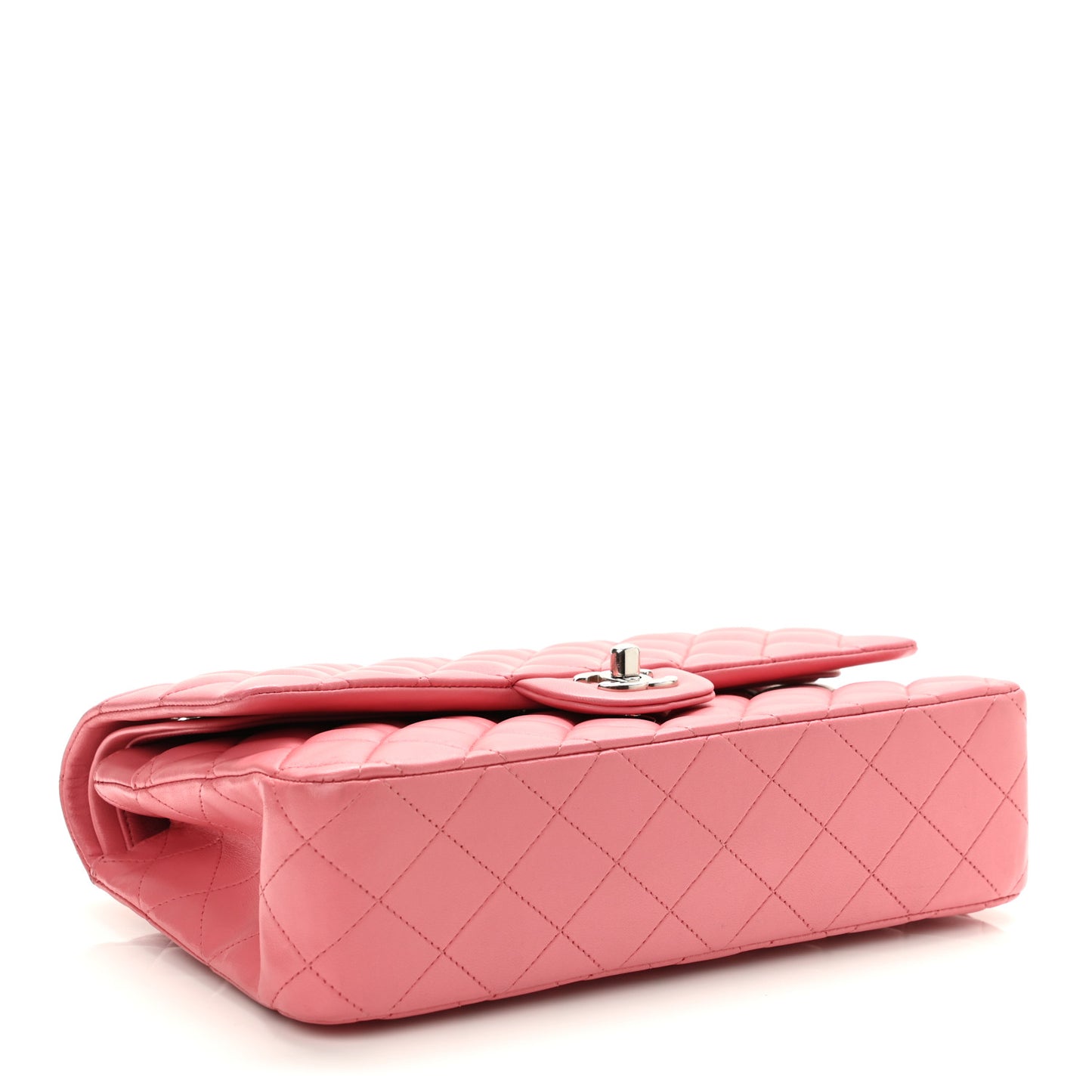 Lambskin Quilted Medium Double Flap Pink