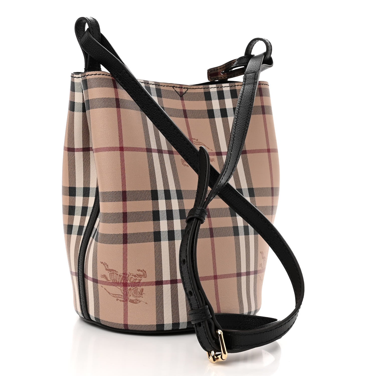 Burberry Haymarket Check Colours Small Lorne Bucket Crossbody Black 3 of 10