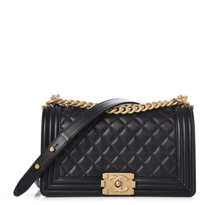 Chanel Lambskin Quilted Medium Boy Flap Black 1 of 8