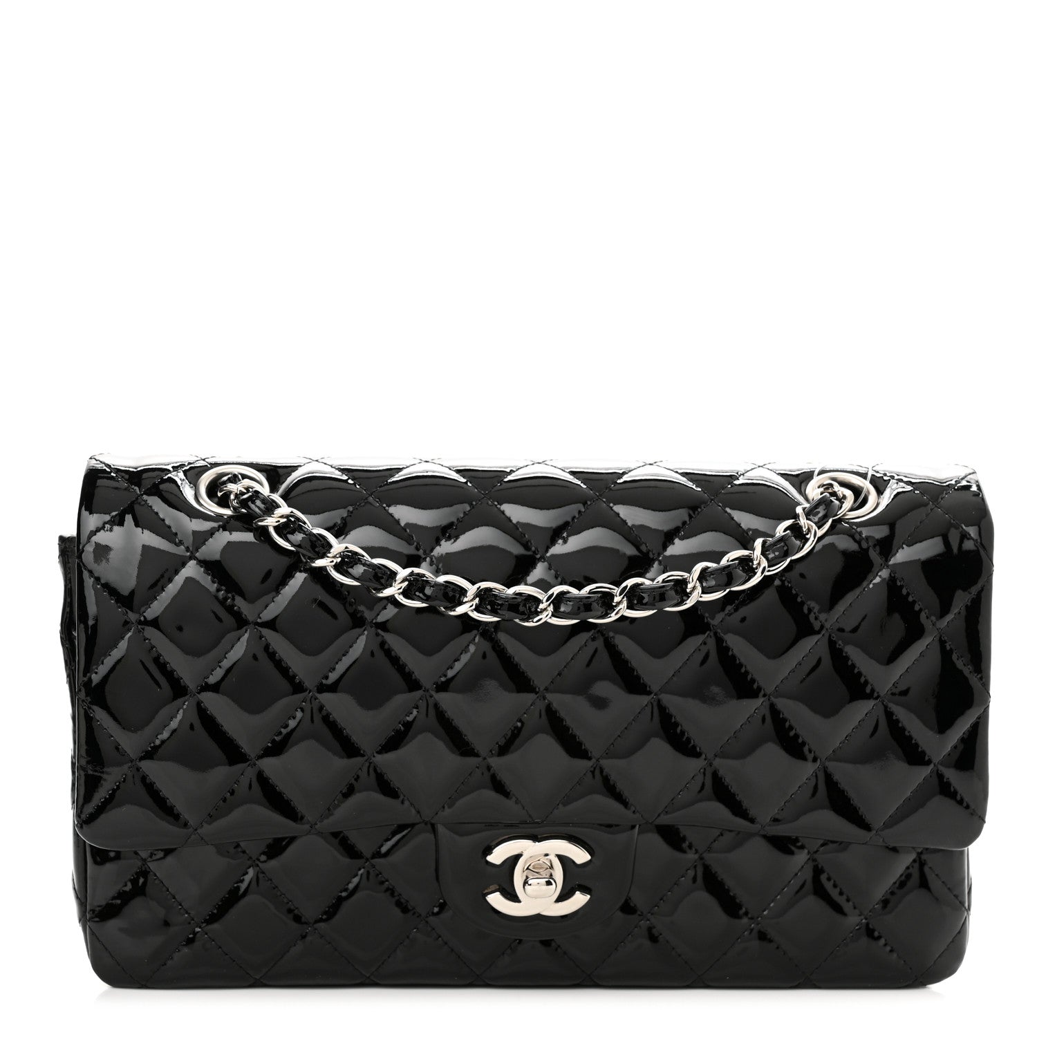 Chanel Patent Quilted Medium Double Flap Black 1 of 10