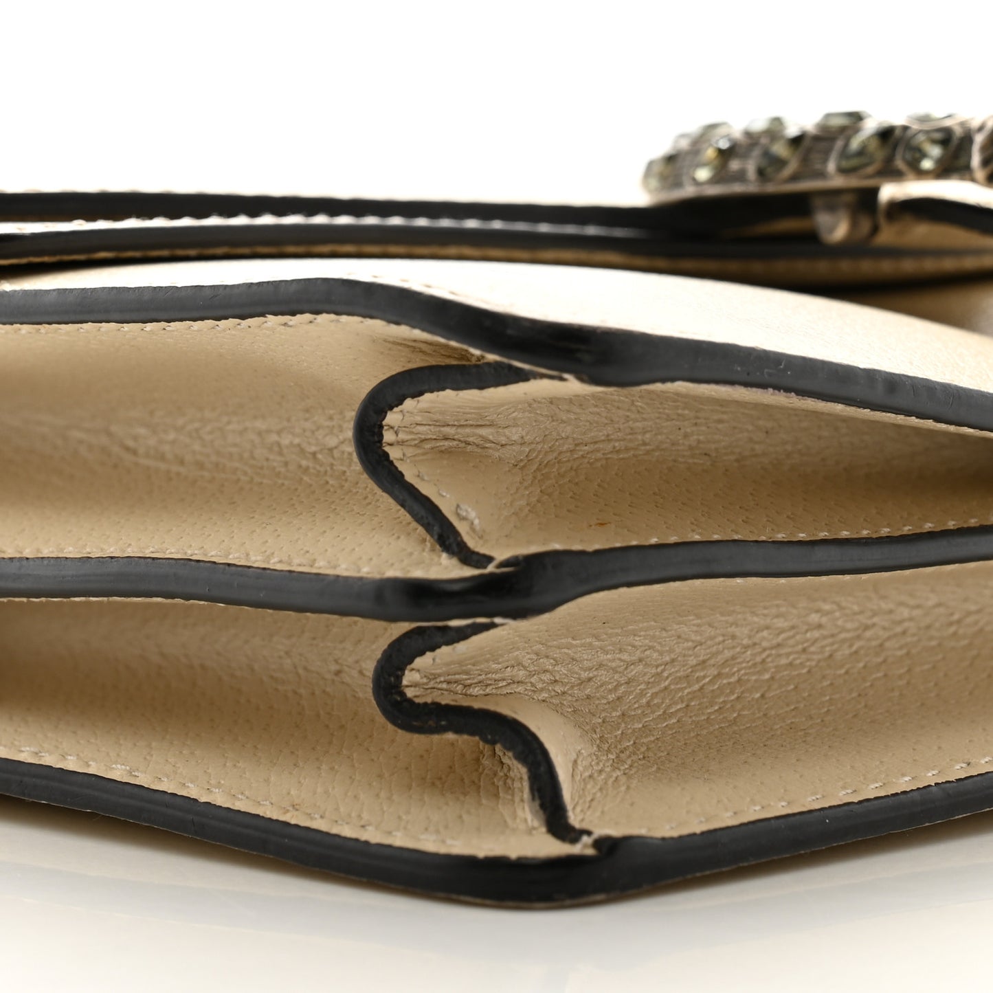 Textured Calfskin Crystal Small Dionysus Shoulder Bag Mystic White