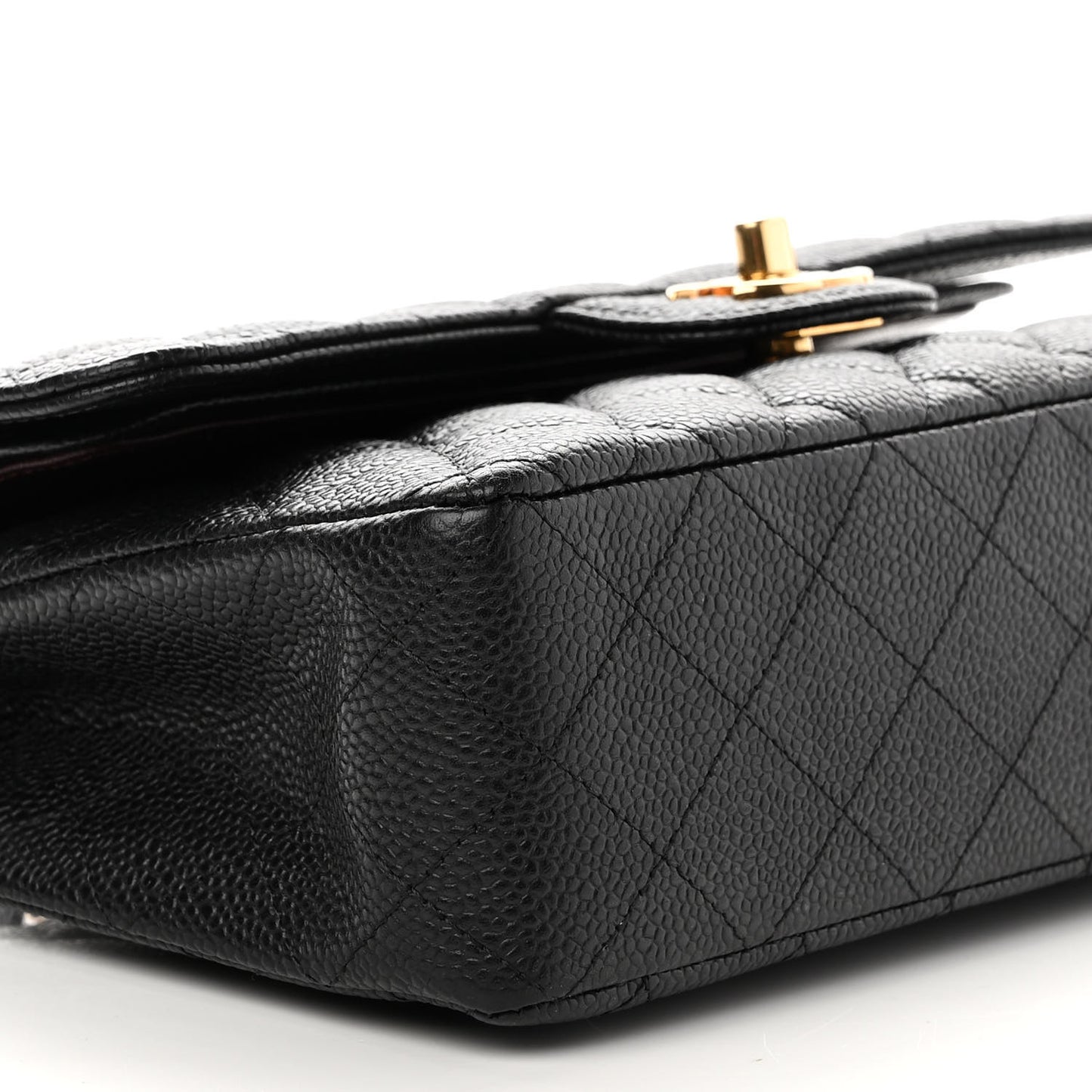 Caviar Quilted Small Double Flap Black