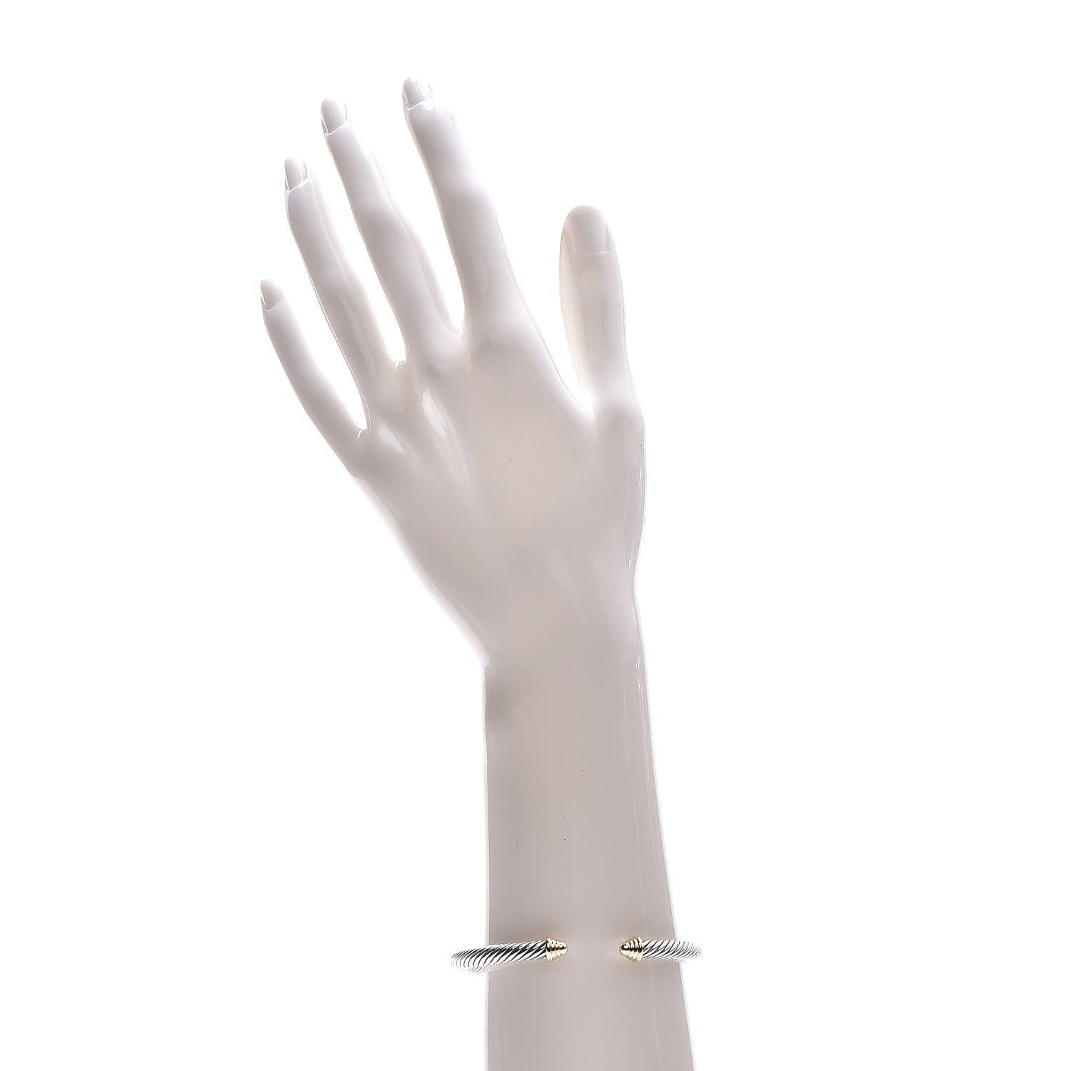 David Yurman Sterling Silver 14K Yellow Gold 5mm Cable Classics Bracelet 2 of 6
