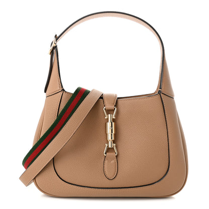 Gucci Grained Calfskin Web Medium Jackie 1961 Hobo Taupe 1 of 10