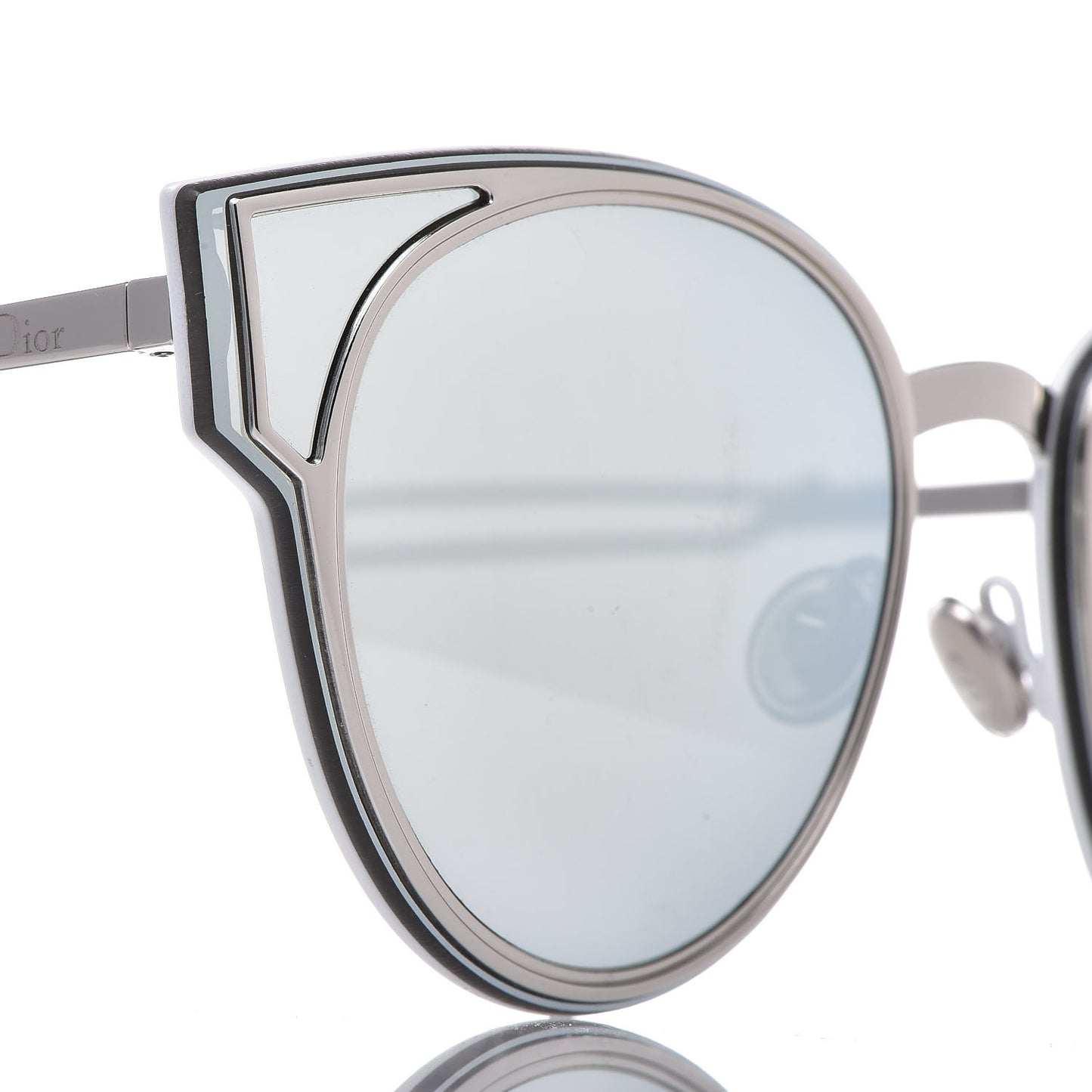 Sculpt Cat Eye Sunglasses Shiny Palladium