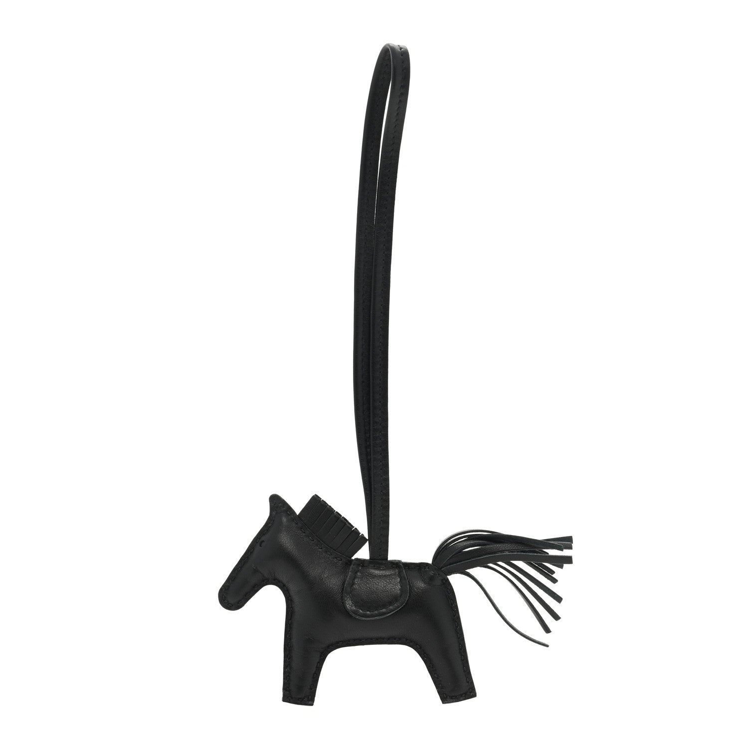 Hermes Milo Lambskin Grigri Rodeo Horse Bag Charm PM So Black 1 of 3