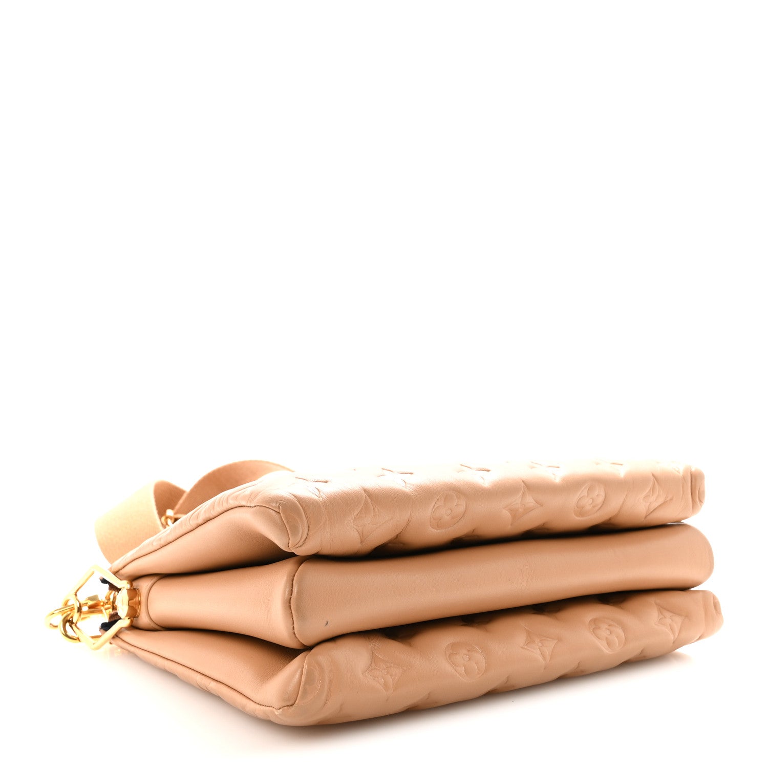 Louis Vuitton Lambskin Embossed Monogram Coussin PM Camel 4 of 9