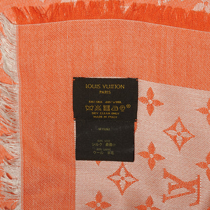 Louis Vuitton Wool Silk Monogram Denim Shawl Piment 5 of 5