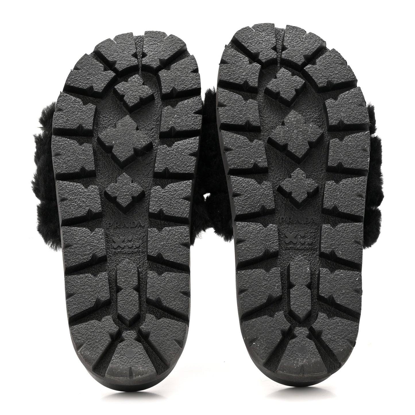 Montone Metal Triangle Logo Lug Sole 20mm Slide Sandals 35 Black