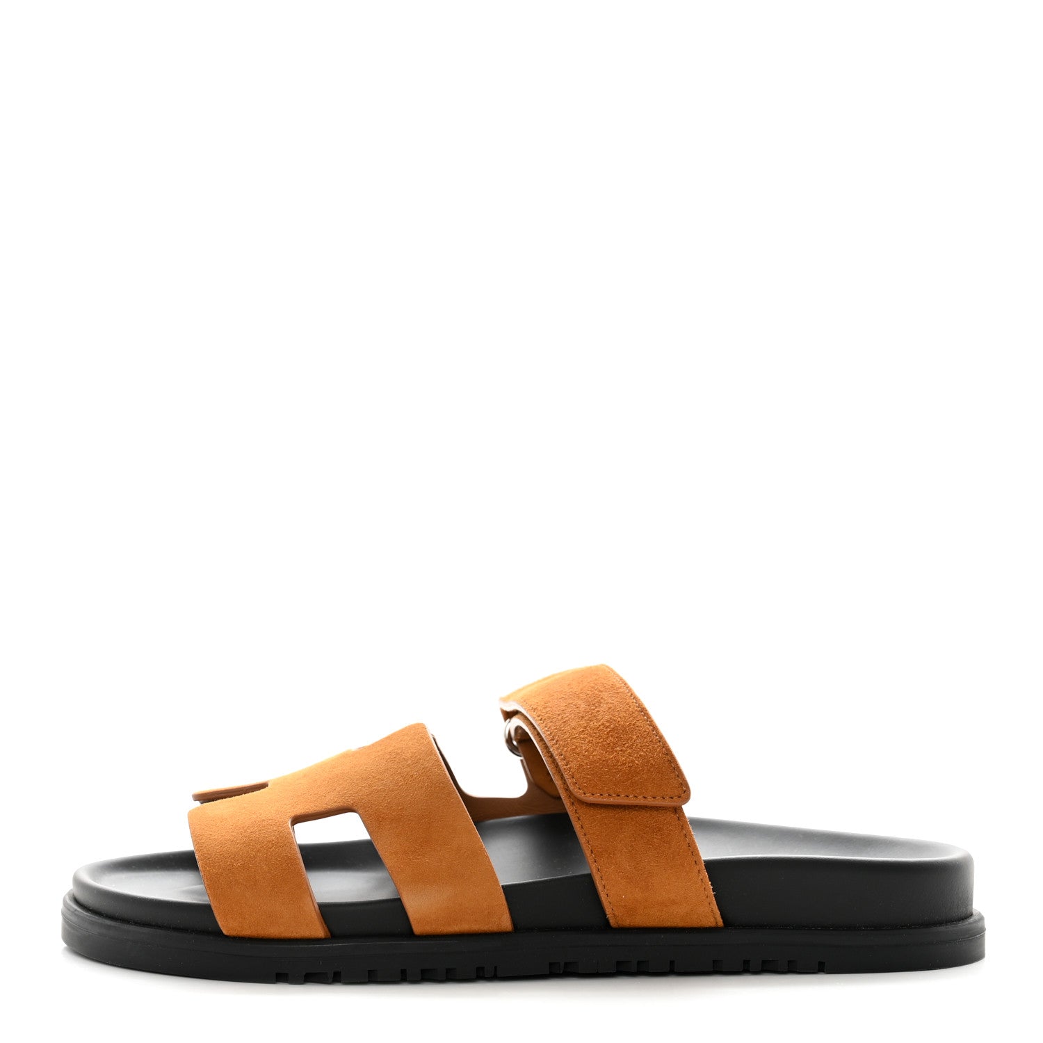 Hermes Suede Goatskin Womens Chypre Sandals 38 Naturel 1 of 9