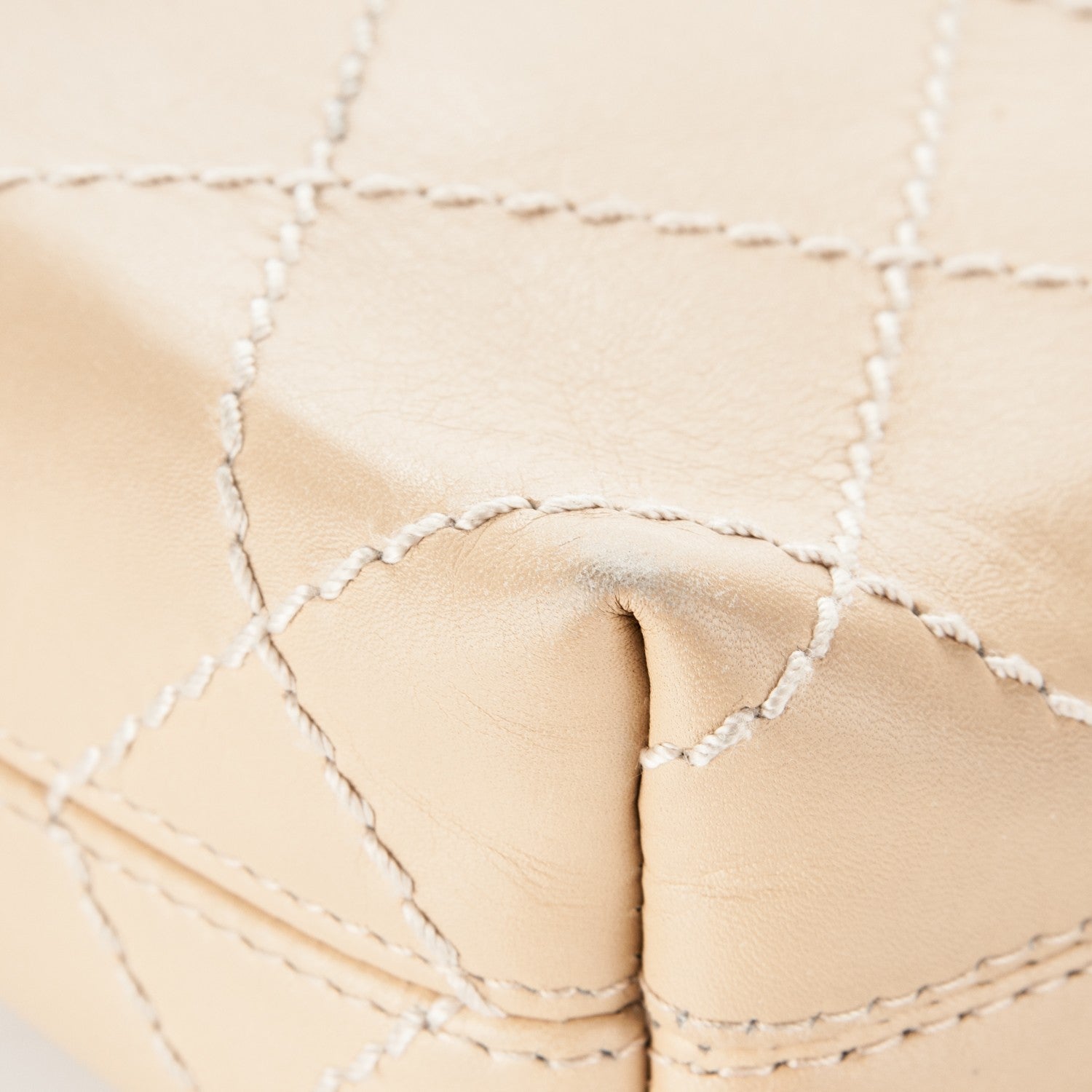 Chanel Lambskin Diamond Stitch Clutch Beige 8 of 8