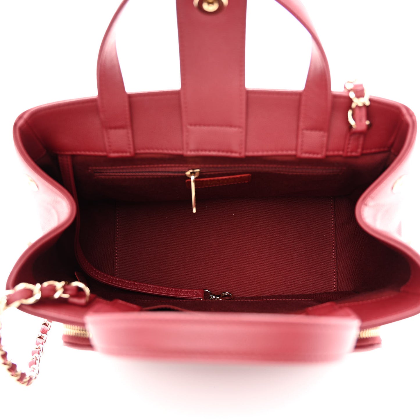Caviar Quilted Small Business Affinity Shopping Bag Red