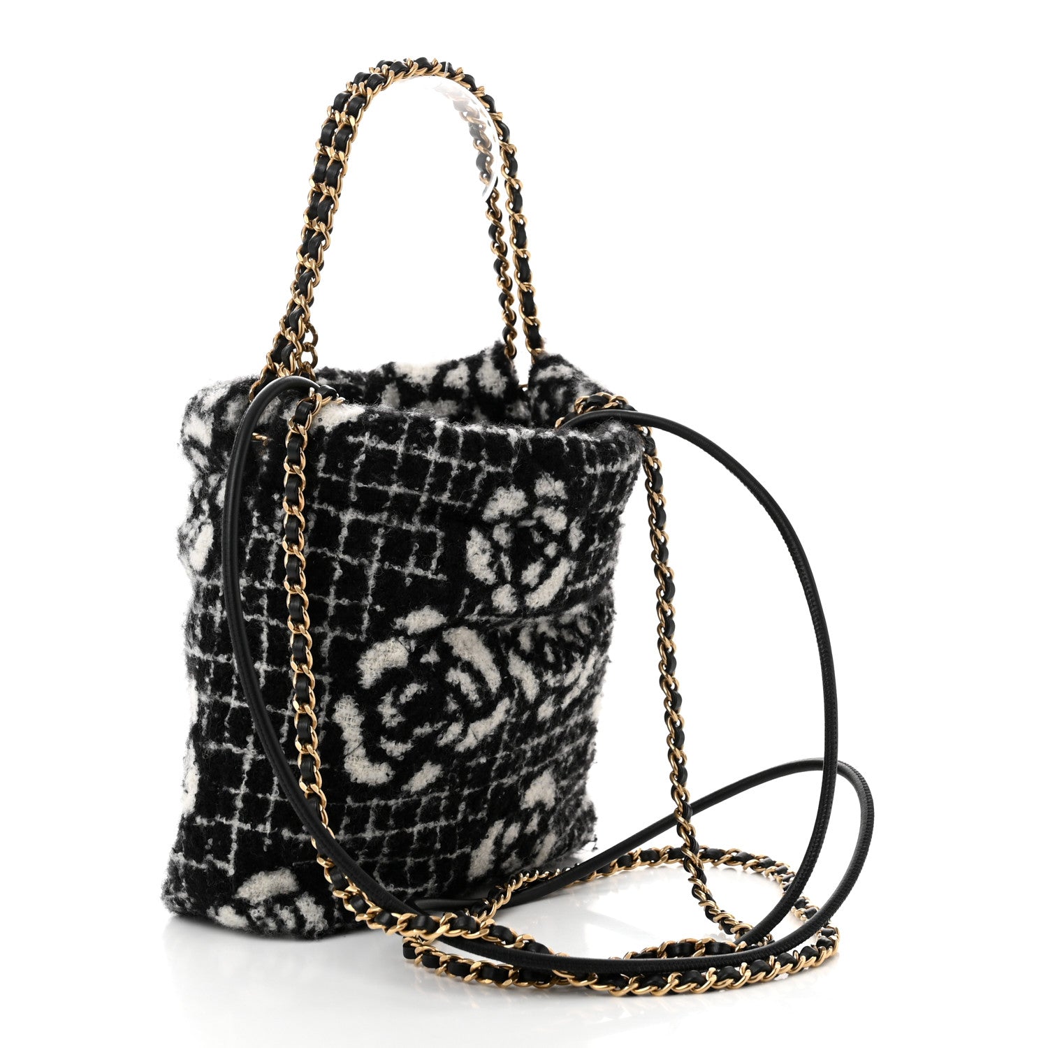 Chanel Cashmere Mini Chanel 22 Black White 1664520 – FASHIONPHILE